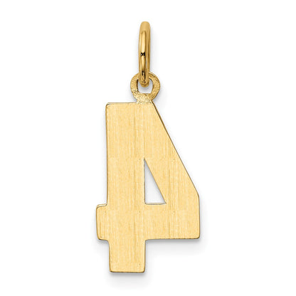 10K Yellow Gold Medium Polished Number 4 Charm