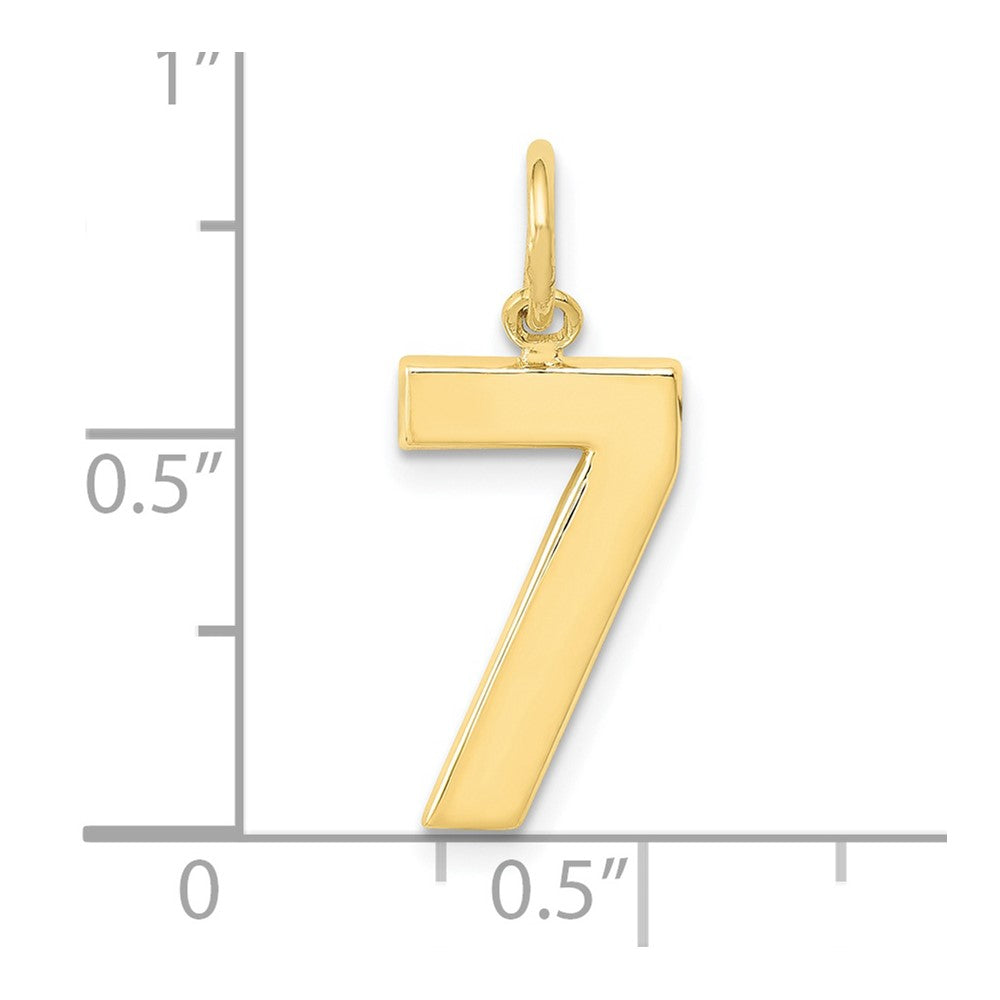 10K Yellow Gold Medium Polished Number 7 Charm