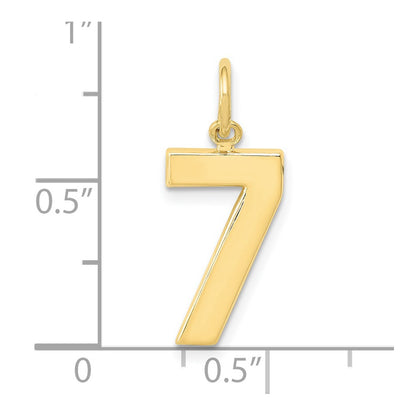 10K Yellow Gold Medium Polished Number 7 Charm