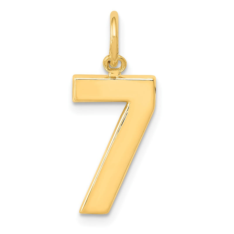10K Yellow Gold Medium Polished Number 7 Charm