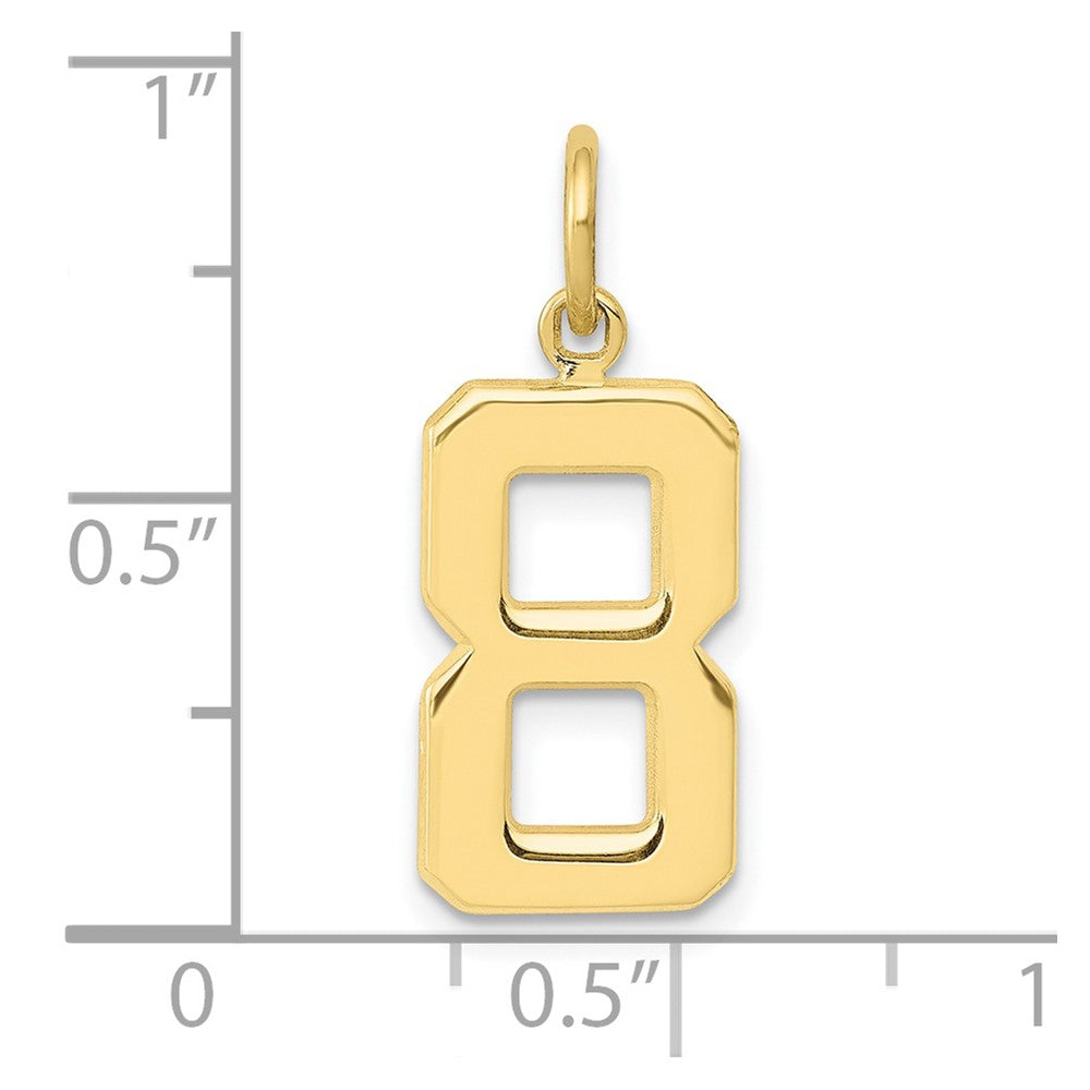 10K Yellow Gold Medium Polished Number 8 Charm