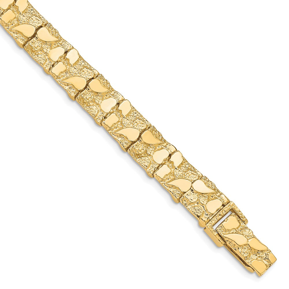 8 Inch 10K 10.0mm Nugget Bracelet
