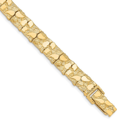 8 Inch 10K 10.0mm Nugget Bracelet