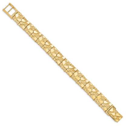 7 Inch 10K 12.0mm Nugget Bracelet