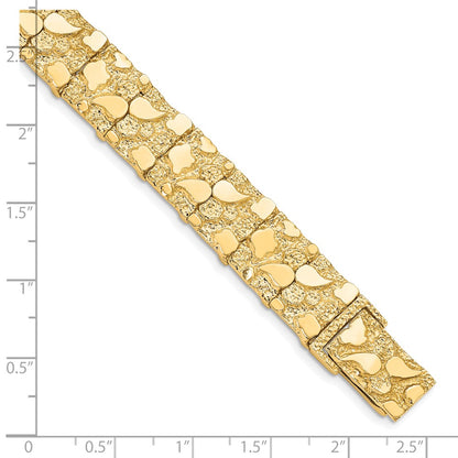8 Inch 10K 12.0mm Nugget Bracelet