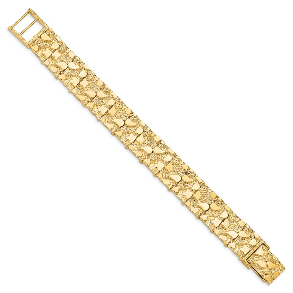 8 Inch 10K 15.0mm Nugget Bracelet