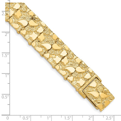 8 Inch 10K 15.0mm Nugget Bracelet