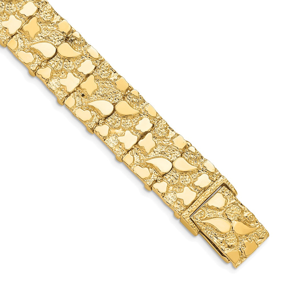8 Inch 10K 15.0mm Nugget Bracelet