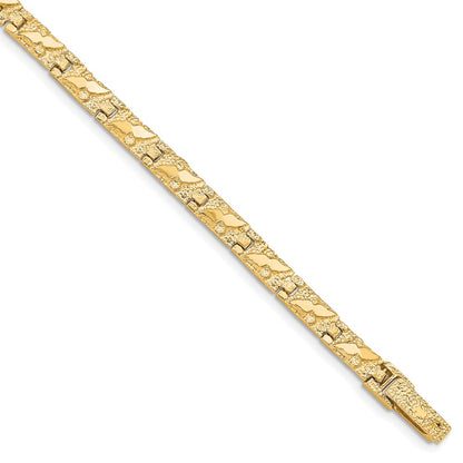 7 Inch 10K 4.0mm Nugget Bracelet