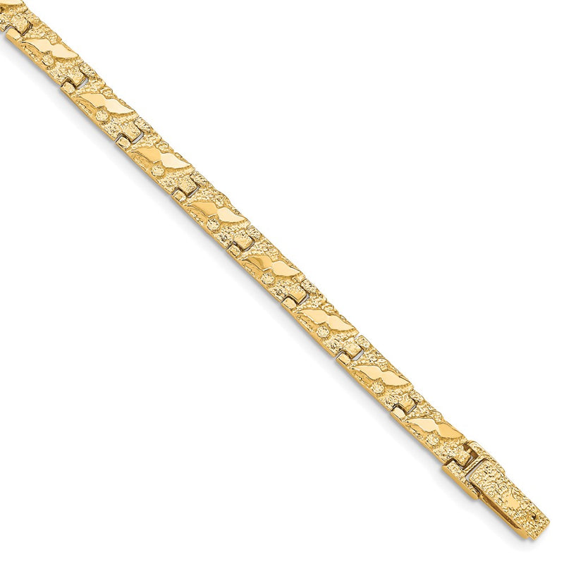 7 Inch 10K 4.0mm Nugget Bracelet