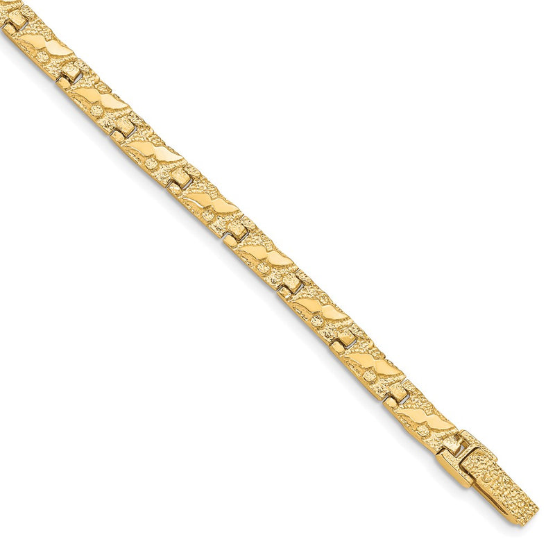 7 Inch 10K 6.0mm Nugget Bracelet