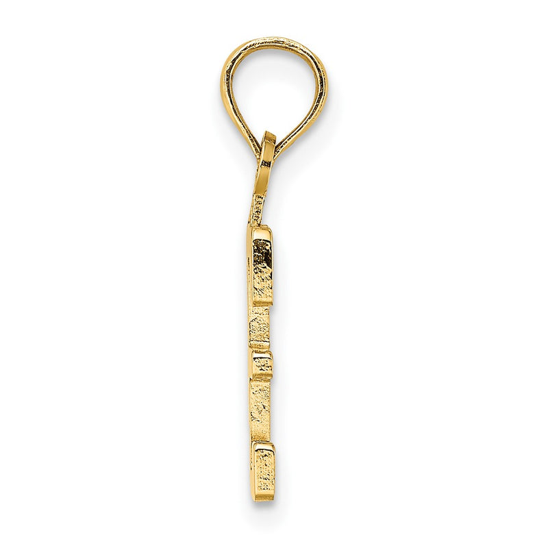 10K Yellow Gold 10K Number 3 Block Charm