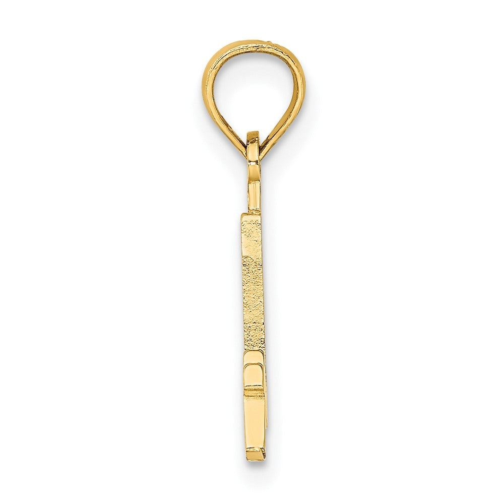 10K Yellow Gold 10K Number 4 Block Charm