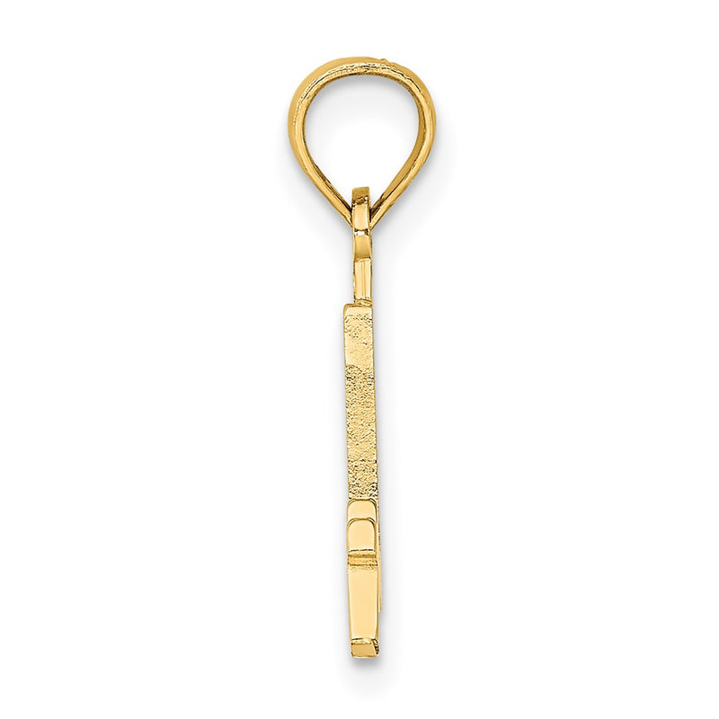 10K Yellow Gold 10K Number 4 Block Charm