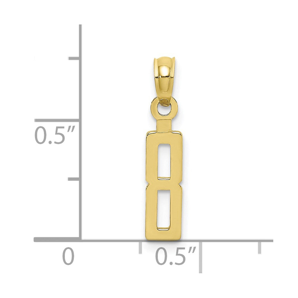 10K Yellow Gold 10K Number 8 Block Charm
