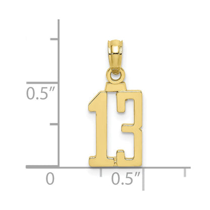 10K Yellow Gold 10K Number 13 Pendant