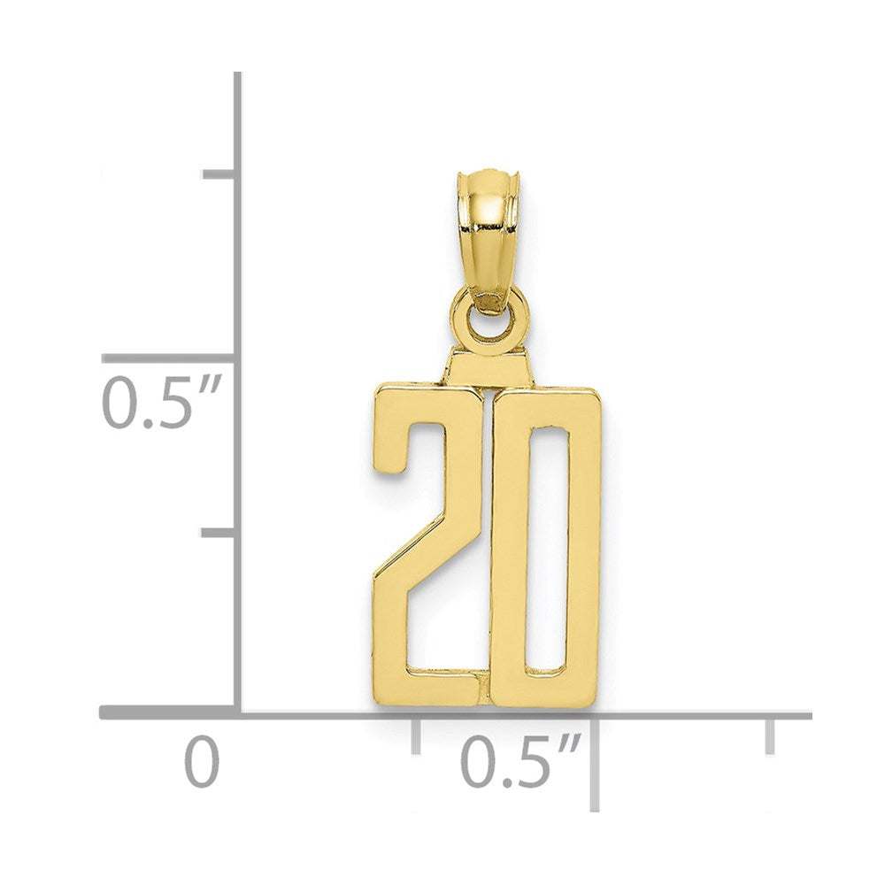 10K Yellow Gold 10K Number 20 Pendant