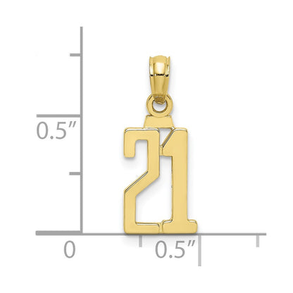 10K Yellow Gold 10K Number 21 Pendant