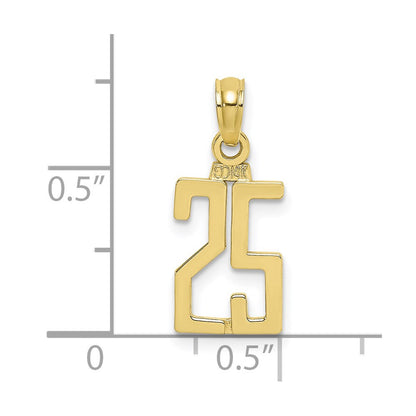 10K Yellow Gold 10K Number 25 Pendant