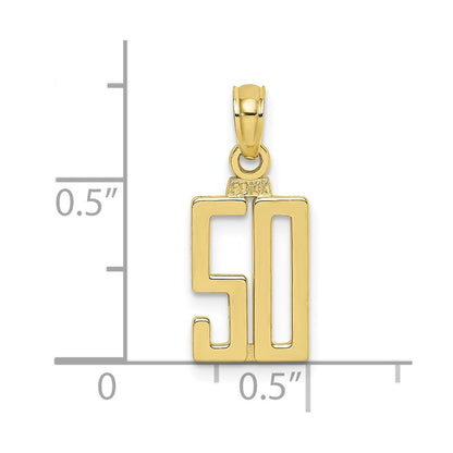 10K Yellow Gold 10K Number 50 Pendant