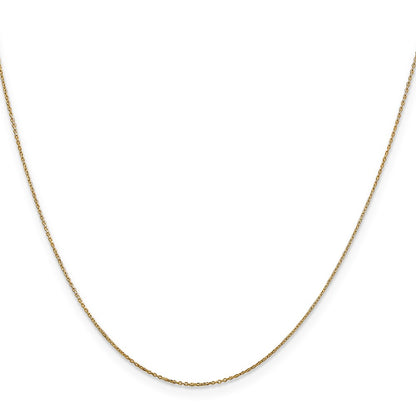 18 Inch 10K .6mm D/C Round Open Link Cable Chain Necklace