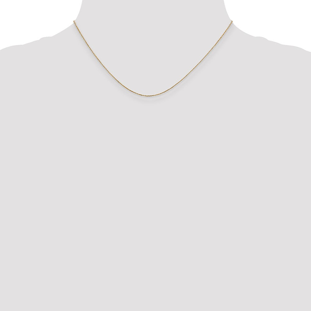 16 Inch 10K .6mm D/C Round Open Link Cable Chain Necklace