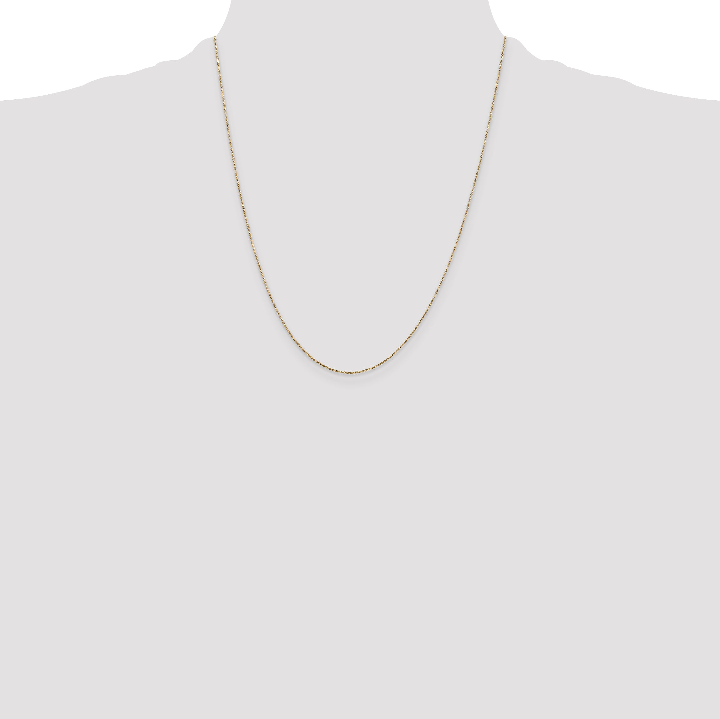 10K Yellow Gold .6mm D/C Round Open Link Cable Chain