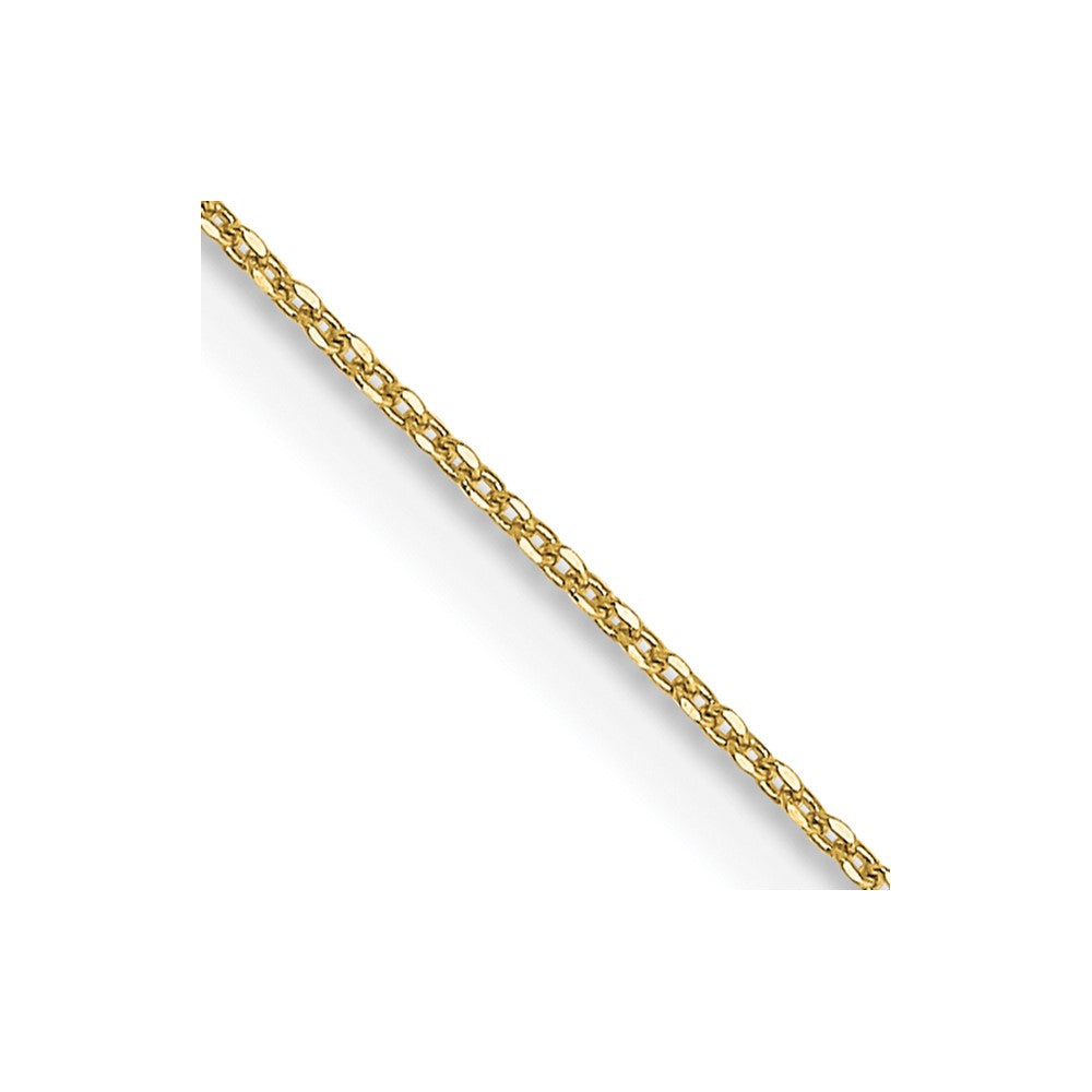 18 Inch 10K .6mm D/C Round Open Link Cable Chain Necklace