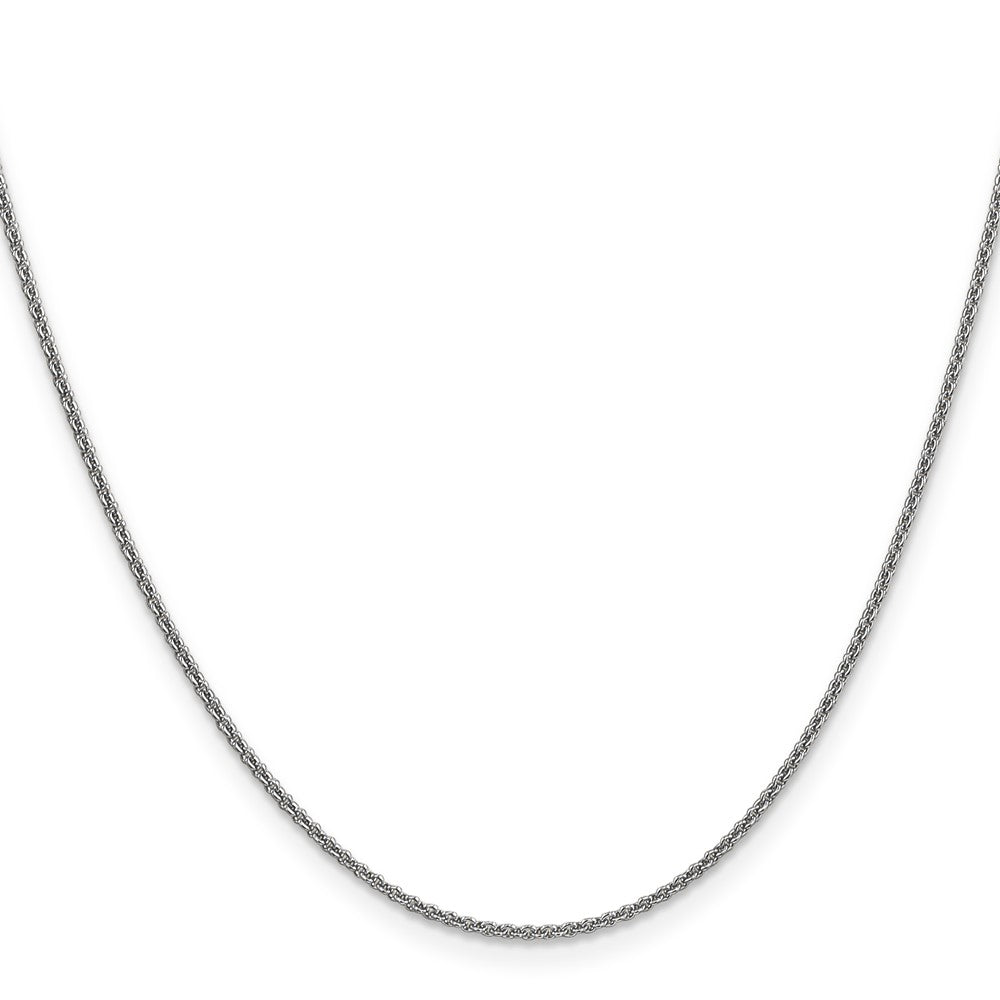 24 Inch 10K White Gold Wg 1.4mm Round Open Link Cable Chain Necklace