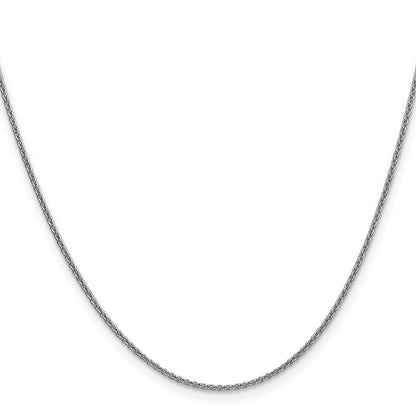 24 Inch 10K White Gold Wg 1.4mm Round Open Link Cable Chain Necklace
