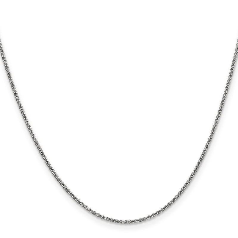 10K White Gold Wg 1.4mm Round Open Link Cable Chain Necklace