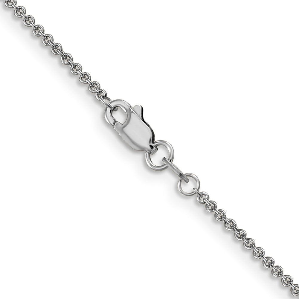 24 Inch 10K White Gold Wg 1.4mm Round Open Link Cable Chain Necklace