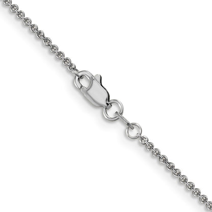24 Inch 10K White Gold Wg 1.4mm Round Open Link Cable Chain Necklace