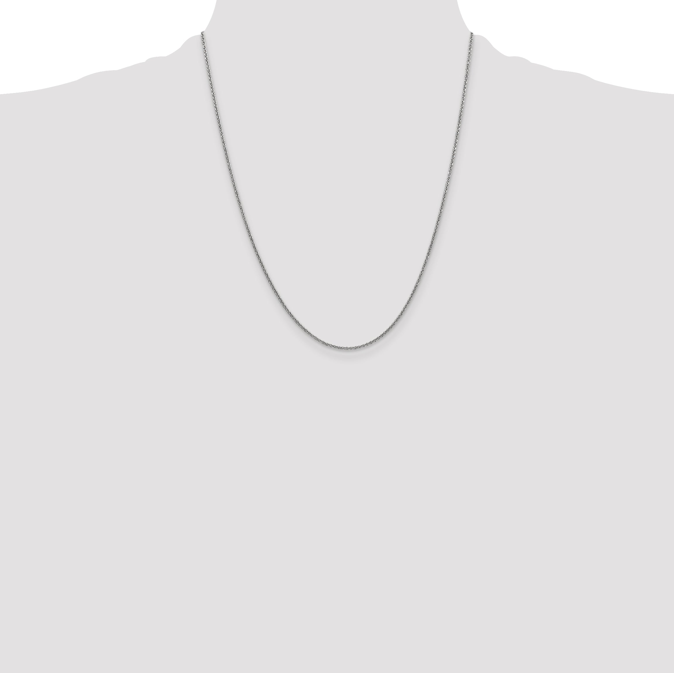 10K White Gold Wg 1.4mm Round Open Link Cable Chain