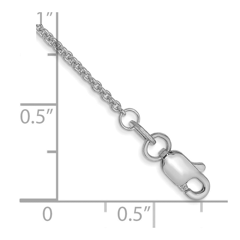 10K White Gold Wg 1.4mm Round Open Link Cable Chain Anklet