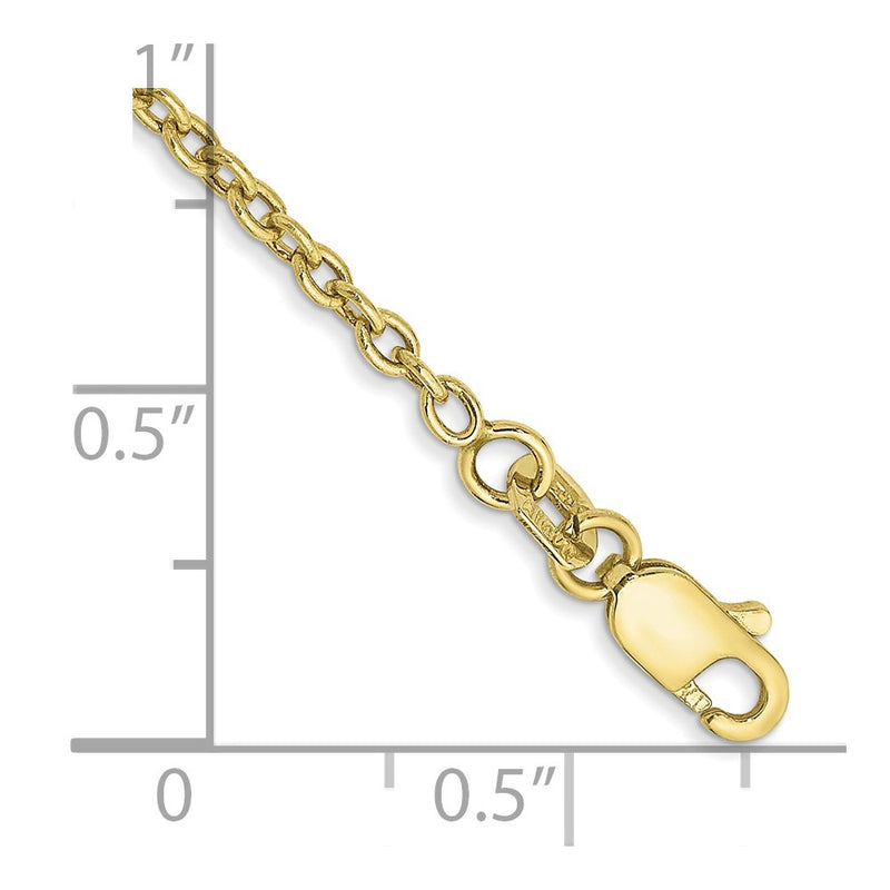 10K Yellow Gold 1.8mm Forzantine Cable Chain Anklet