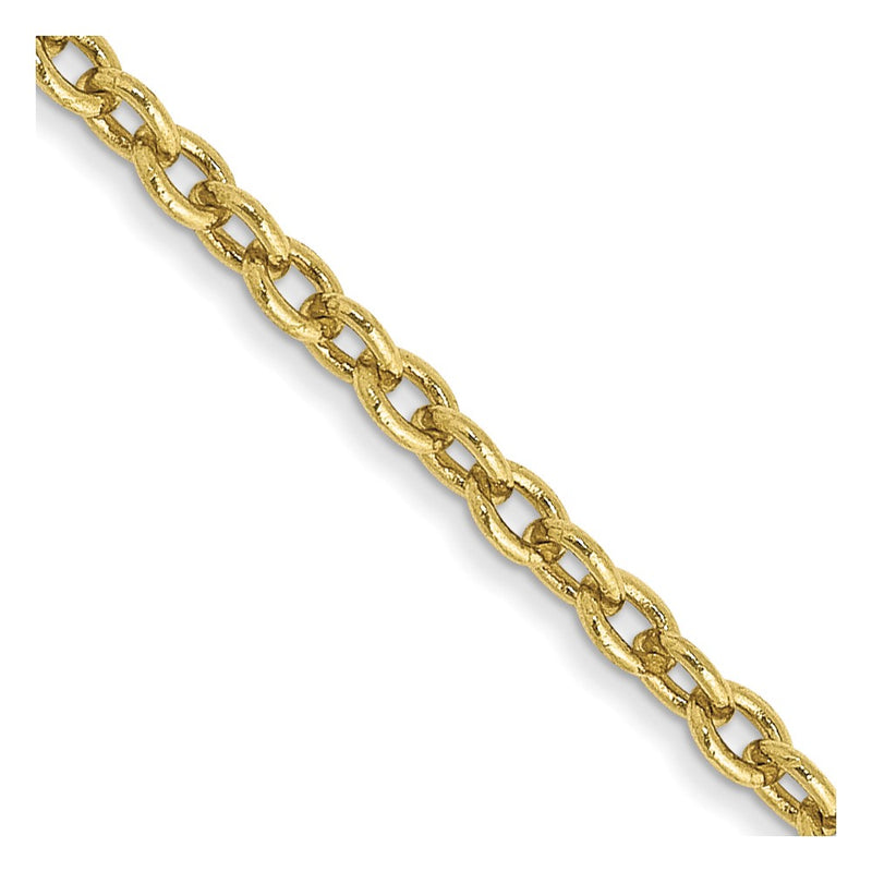 24 Inch 10K Yellow Gold 1.8mm Forzantine Cable Chain Necklace