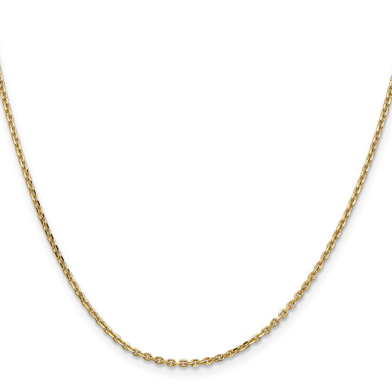 10K Yellow Gold 1.65mm D/C Cable Chain Necklace