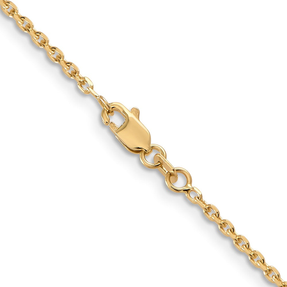 10K Yellow Gold 1.65mm D/C Cable Chain Necklace