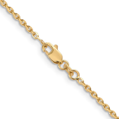 10K Yellow Gold 1.65mm D/C Cable Chain Necklace