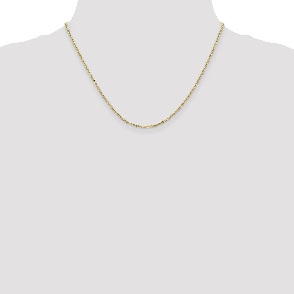 10K Yellow Gold 1.65mm D/C Cable Chain Necklace