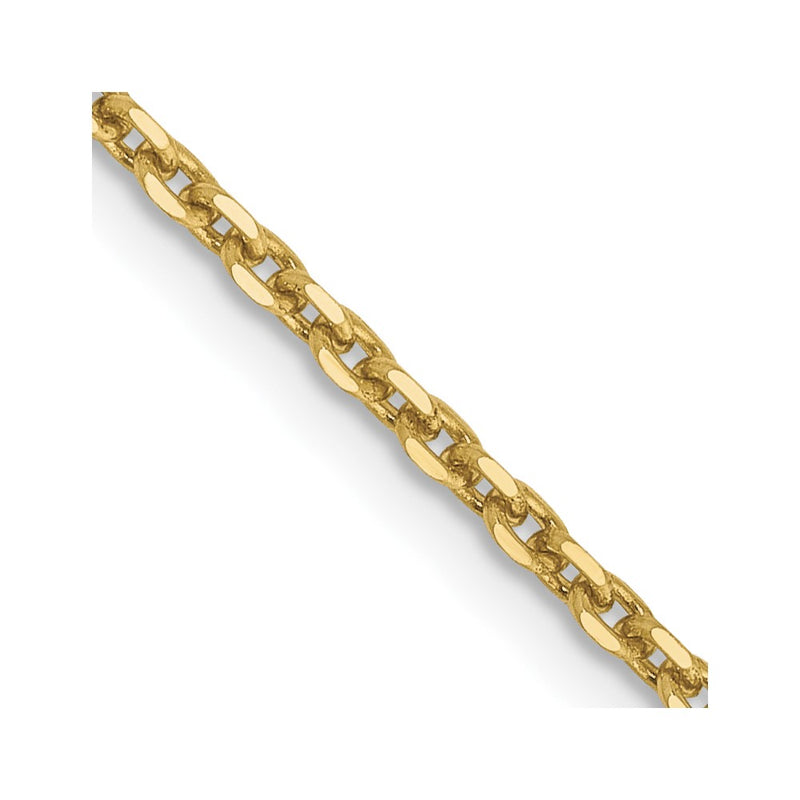 24 Inch 10K Yellow Gold 1.65mm D/C Cable Chain Necklace