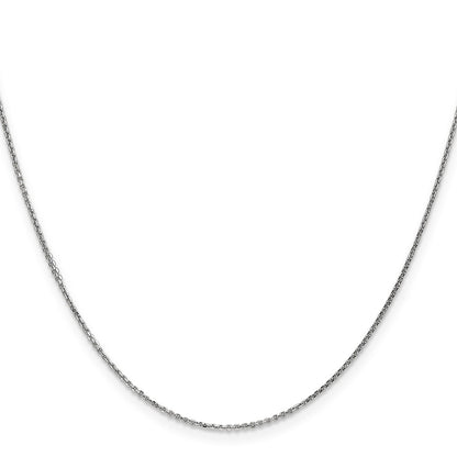 10K White Gold Wg .95mm D/C Cable Chain Necklace