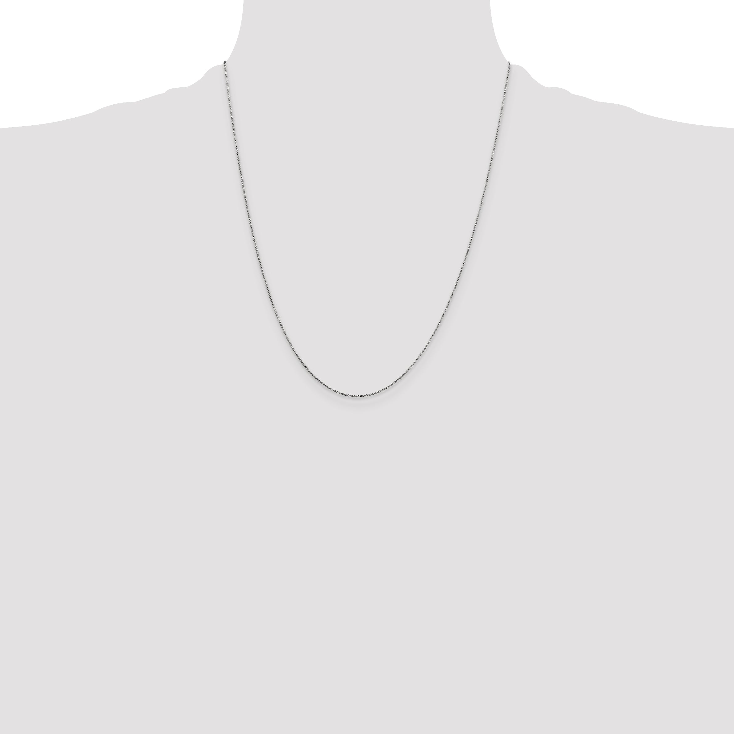 10K White Gold Wg .6mm D/C Round Open Link Cable Chain