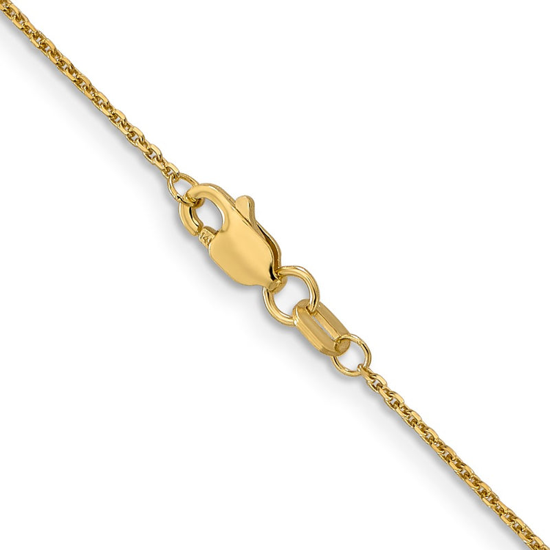 10K Yellow Gold .95mm D/C Cable Chain Anklet