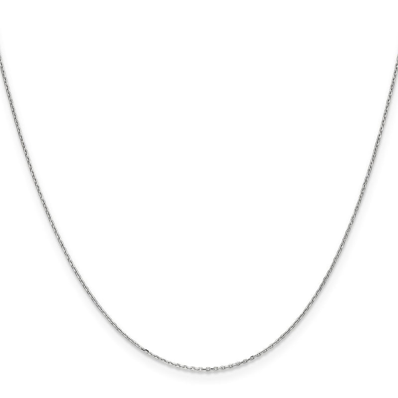 24 Inch 10K Wg .8mm D/C Cable With Spring Ring Clasp Chain Necklace