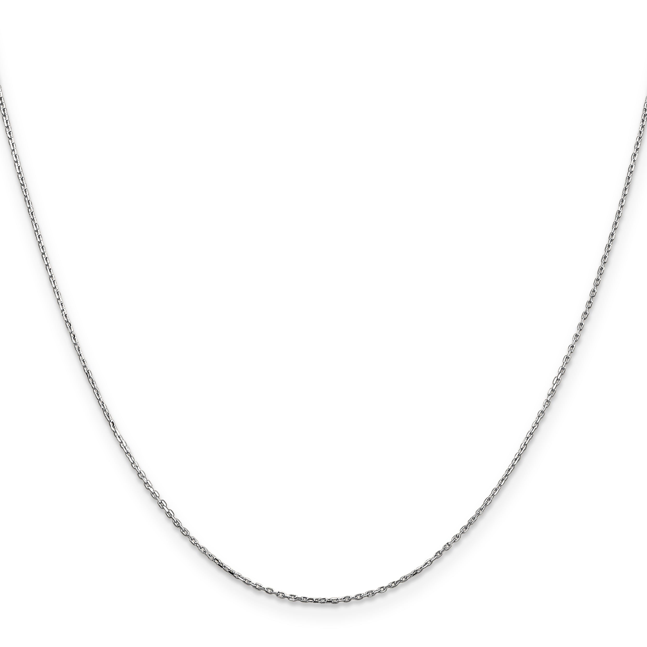 10K White Gold Wg .8mm D/C Cable With Lobster Clasp Chain