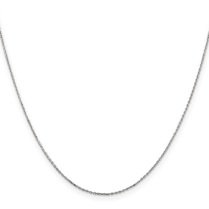 10K White Gold Wg .8mm D/C Cable With Lobster Clasp Chain
