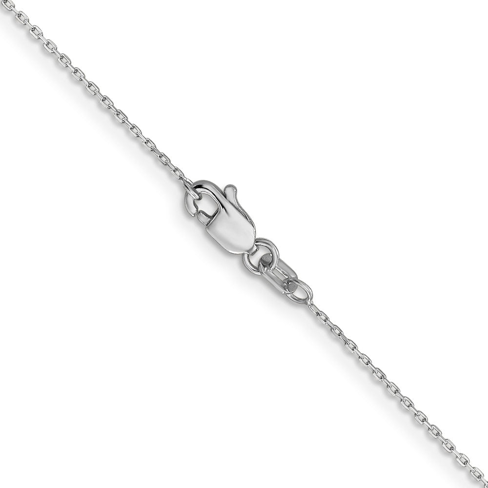 24 Inch 10K White Gold Wg .8mm D/C Cable With Lobster Clasp Chain Necklace