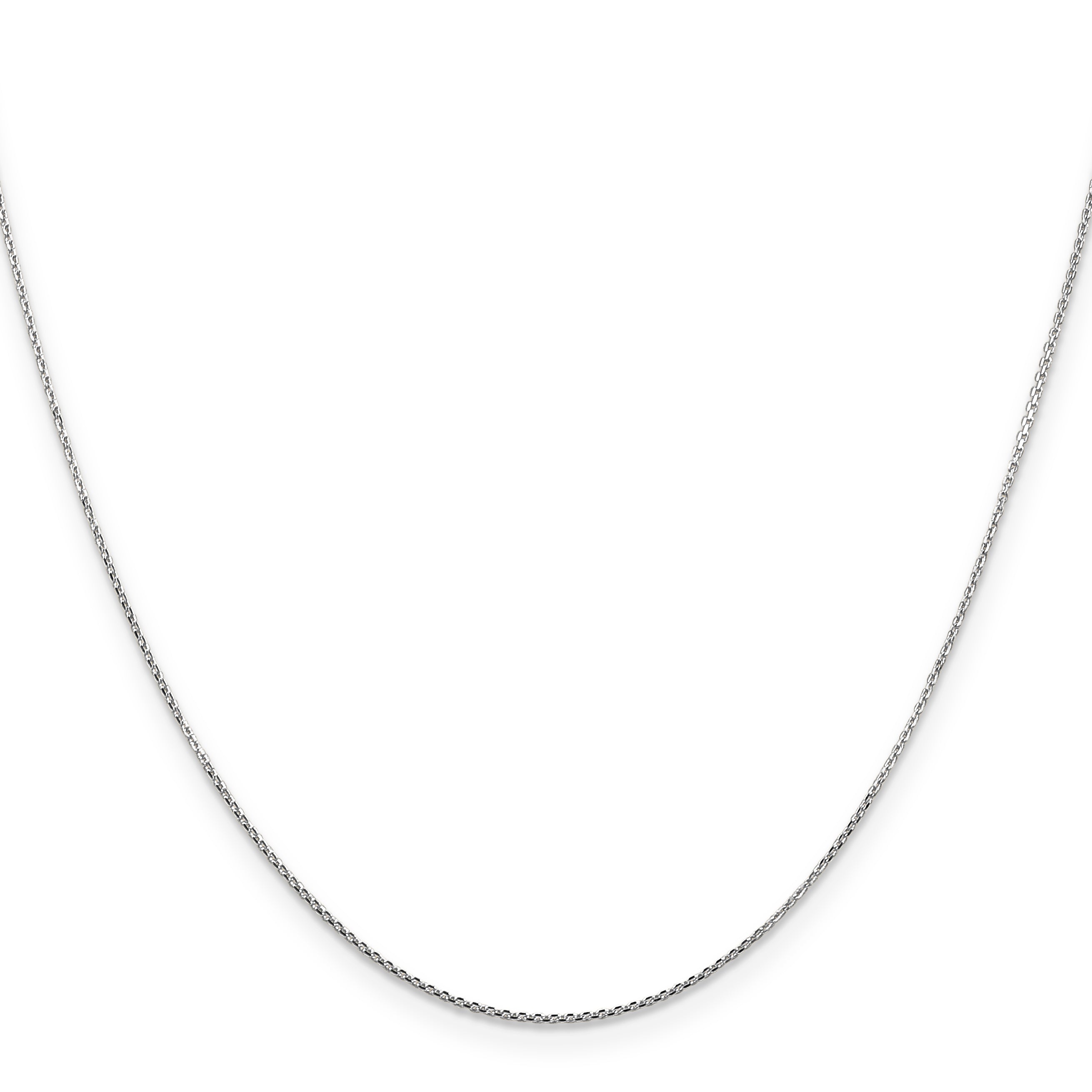 10K White Gold Wg .8mm D/C Round Open Link Cable Chain